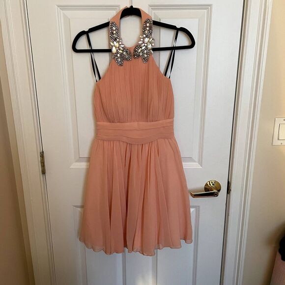 Y2k City Studio Mini Dress Halter Formal Fairy Whimsical Coquette Pastel - Picture 4 of 13